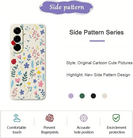 Painted Flowers Silicone Case Green Samsung Galaxy A27 5g