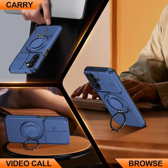 Sliding Cover Hard Case Ring Blue Samsung Galaxy A27 5G