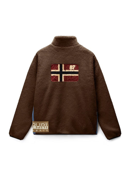 Ανδρική Ζακέτα Fleece Καφέ