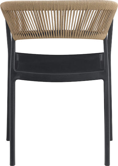 Gartenstühle Polypropylen Alkis Schwarze 56x53x75,5cm