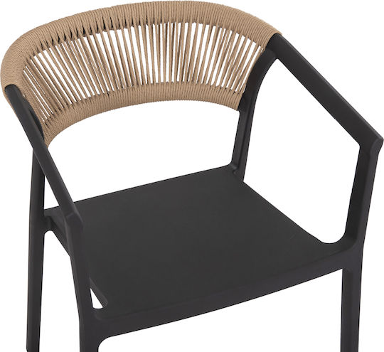 Gartenstühle Polypropylen Alkis Schwarze 56x53x75,5cm
