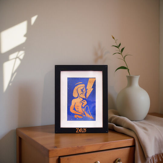 Inspiral Tree Gemälde Kupfer Gott Zeus Rahmen 17.5 × 22.5 cm