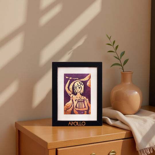 Inspiral Tree Gemälde aus Kupfer Gott Apollo Rahmen 17,5 × 22,5 cm