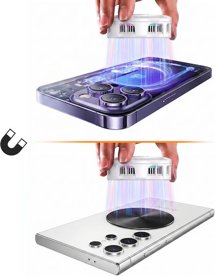 Avizar Backlit Magnetic Smartphone Cooler Removable Clip White