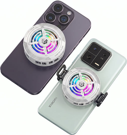 Avizar Backlit Magnetic Smartphone Cooler Removable Clip White