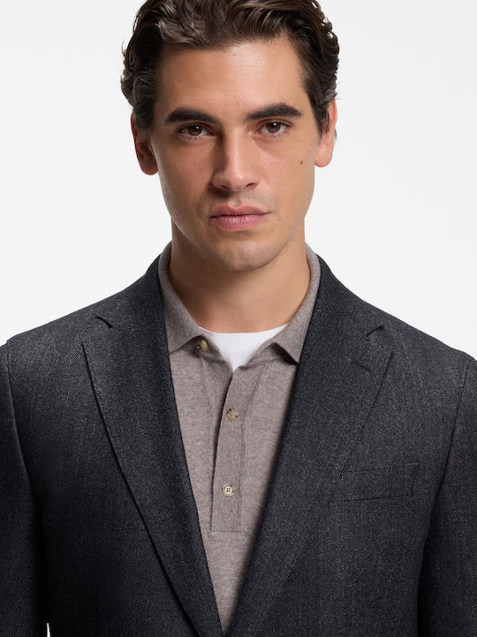 Men’s Jacket with Slim Fit Dark Blue