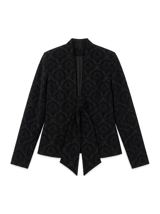 Moutaki Long Women's Velvet Blazer Black