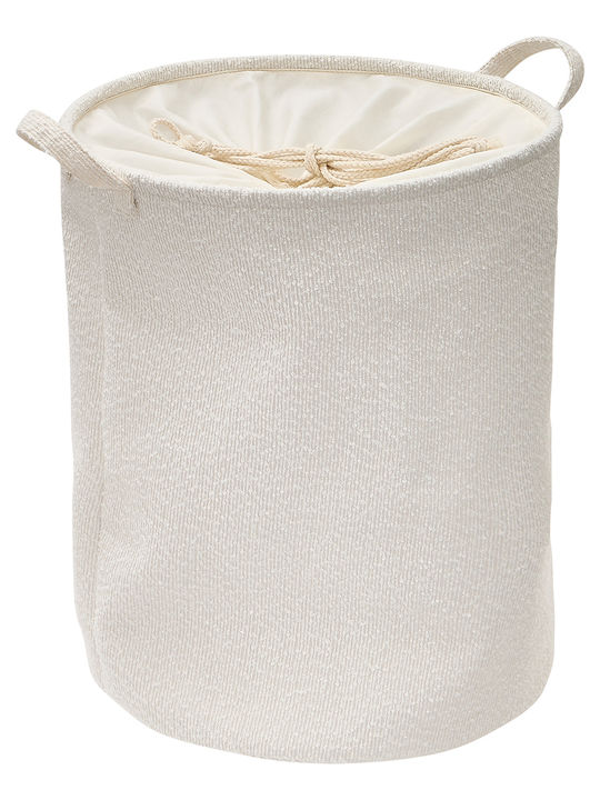 5Five Set of Fabric Collapsible Laundry Baskets 56lt 38.5x38.5x53cm White