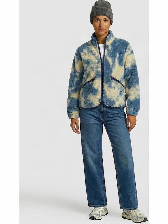 Ladies Palton femei Bouclé Bluetiedye