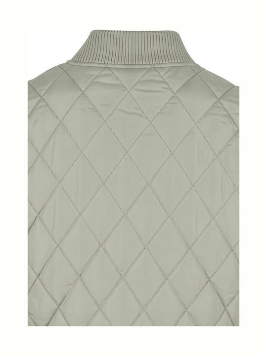Diamond Quilt Nylon Kids Casual Long Jacket with Lining Softsalvia
