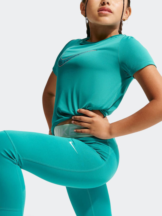 Kinderleggings Sport Lang Dri-Fit Energy Arctic Grün Weiß Pro