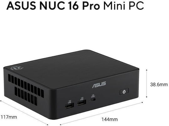 Asus NUC 16 Pro RNUC16GDKS76C4N2 Mini PC (Core Ultra X7 358H/32GB DDR4/1.0TB SSD/W11 Pro)