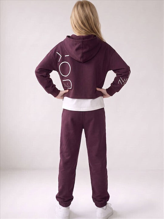 Kids Tracksuit Burgundy 3 Pieces