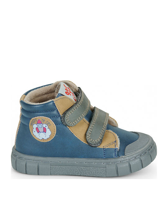 Kids Ankle Boots with Hoop & Loop Closure Multicolour