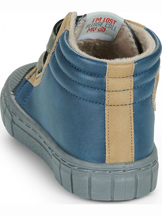 Kids Ankle Boots with Hoop & Loop Closure Multicolour
