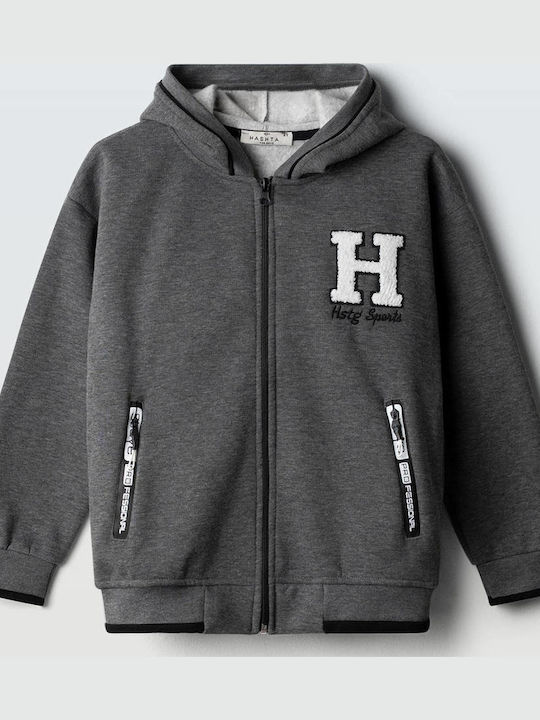 Kids Cardigan Cotton with Grey Hooded