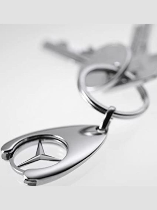 Set 2 Brelocuri Mercedes-Benz Metalice Design Elegant Inele Pentru Chei Aurii Argintii 7,5 Cm/9 Cm
