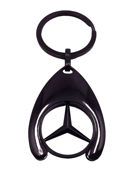 Set 2 Brelocuri Mercedes-Benz Metalice Design Elegant Inele Pentru Chei Aurii Negre 7,5 Cm/9 Cm