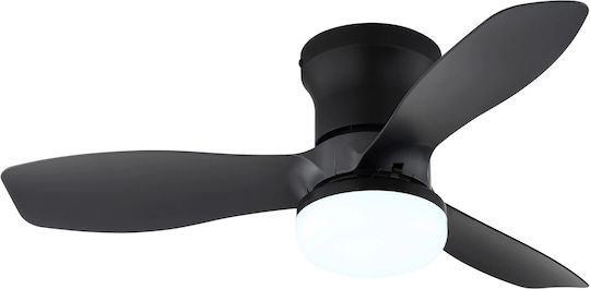 Globo Lighting Deckenventilator mit Leuchte Schwarz