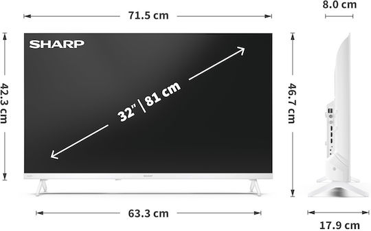 Sharp Smart TV 32" Full HD LED 32HF2265EW HDR (2025) 32HF2265EW