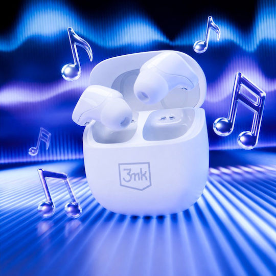 3MK Blitzbuds Bluetooth Kopfhörer mit Schweißbeständigkeit und Ladekoffer Weiße