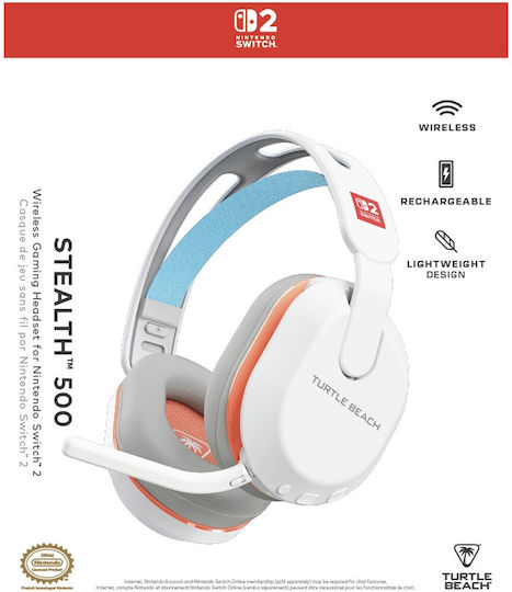 Turtle Beach Stealth 500 Безжична Надушна Гейминг Слушалка с Bluetooth / USB Бял за Nintendo Switch 2