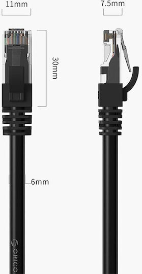 Orico Direct Attach Copper Cat.6 (Gigabit) Καλώδιο Δικτύου Ethernet εξωτερικού χώρου 3m Μαύρο
