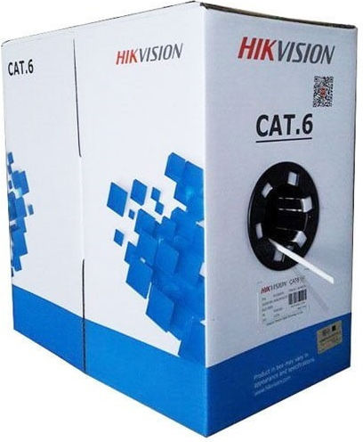 Hikvision U/UTP Кат.6 (Gigabit) Мрежов Кабел Ethernet Без Конектори 1м Бял