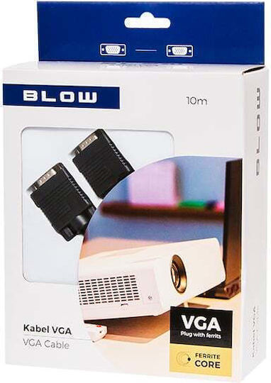 Blow Кабел VGA мъжки - VGA мъжки Черен 10м (VG-644)