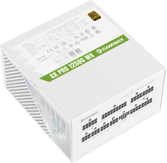 GameMax GX PRO 1250G 1250W Λευκό Τροφοδοτικό Υπολογιστή Full Modular 80 Plus Gold