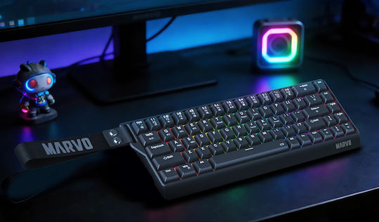 Marvo Saber 65W KG965W Ασύρματο Gaming Μηχανικό Πληκτρολόγιο 65% με RGB φωτισμό (Αγγλικό US)