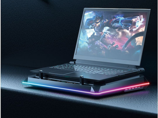 Conceptronic THYIA04B Cooling Pad for Laptop up to 19" with 1 Fan and Silver Lighting