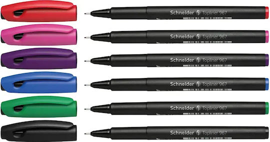 Schneider Μαρκαδόροι Σχεδίου Black 0.4mm Σετ 6τμχ