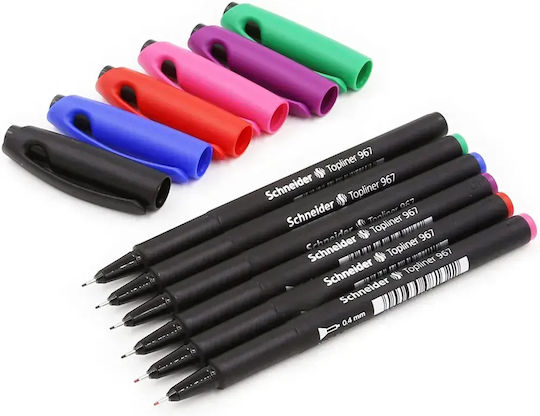 Schneider Μαρκαδόροι Σχεδίου Black 0.4mm Σετ 6τμχ