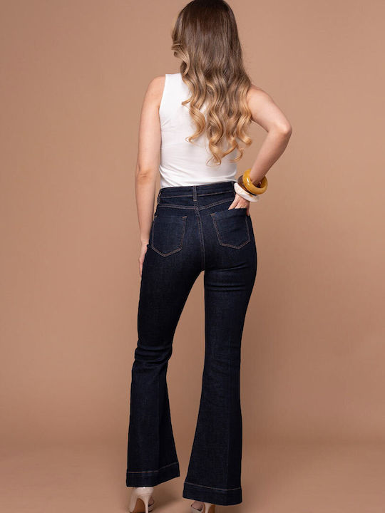Elise Pantaloni Jean Damă Cu Talie Înaltă Cu Pantaloni Evazați În Croială Slim