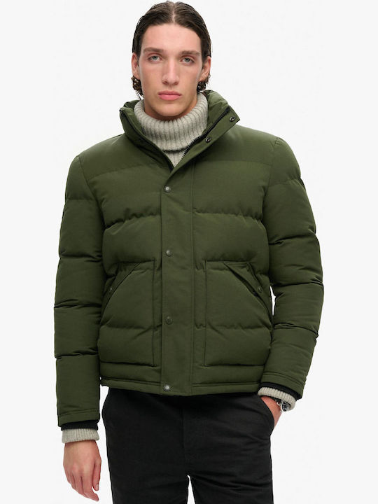 Everest Късо Зимно Мъжко Яке Puffer Зелен