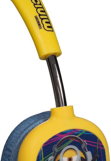 Lazerbuilt Minions Lenticular Disco Wireless Bluetooth Kids' On Ear Headphones With 50 Hours Playing Time Yellow