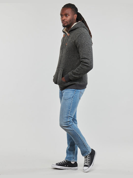Sherpa Cardigan Bărbați Sherpa Cu Glugă Gri