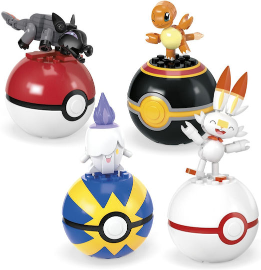 Mattel Конструктори Pokemon Mega Set 4 Fire Team Balls за 6+ Годишни 105 бр