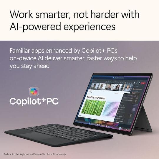 Microsoft Surface Pro For Business Copilot+ PC 12th 13" Таблет (16GB/256GB/Intel Core Ultra 5 335/Windows 11 Pro) Черен