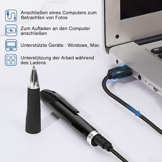 Spionagekamera Stift 1080p mit Speicherkartensteckplatz