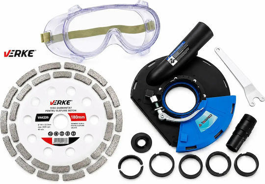 Concrete Grinding Kit Verke Diamond Disc + 180 Mm Vacuum System + Goggles Top44220gog