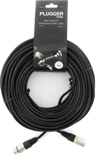Καλώδιο Xlr Θηλυκό Xlr Αρσενικό Stereo 50 M Plugger Easy 3-pin Διατομή 1,5 Mm² Διάμετρος Od6