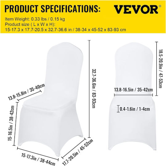 Vevor Husă Elastică Scaun Albă