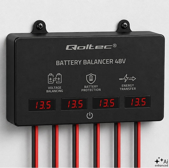 Qoltec Voltage Balancer 48 V Batteries 4 X 12 V 10 A Lifepo4 Agm Gel Led