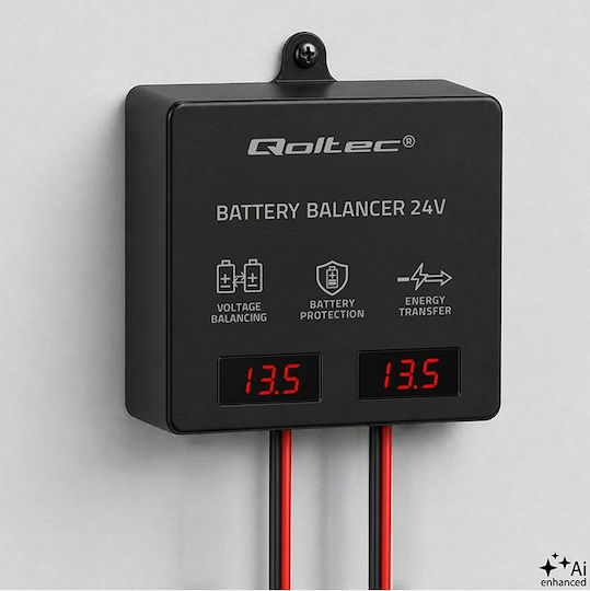 Qoltec Voltage Balancer 24 V Batteries 2 X 12 V 5 A Lifepo4 Agm Gel Led