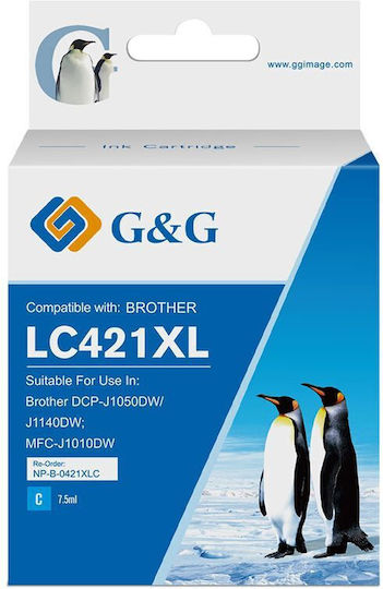 G&G Kompatible Tintenpatrone InkJet Brother Brother LC421XLC 500 Seiten 10ml Cyan 1 Stück