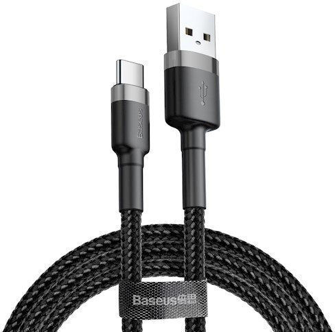 Baseus Cafule Braided USB 3.1 Cable USB-C male - USB-A Γκρι 2m CATKLF-CG1