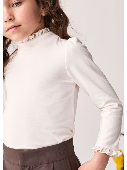 Kids Turtleneck Long-sleeved Cream