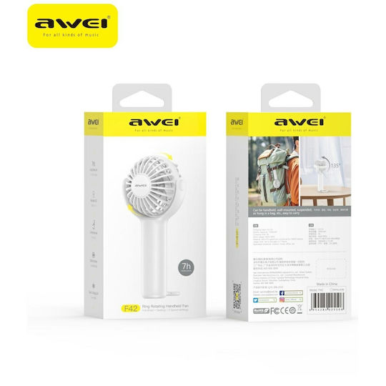 Awei Handheld USB Ventilator Weiß F42-08